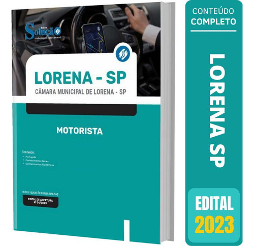 Apostila Câmara De Lorena Sp 2023 - Motorista
