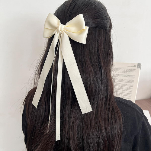 4 Pinzas Largas Para El Pelo Con Lazo Para Niñas, Lazos Dobl