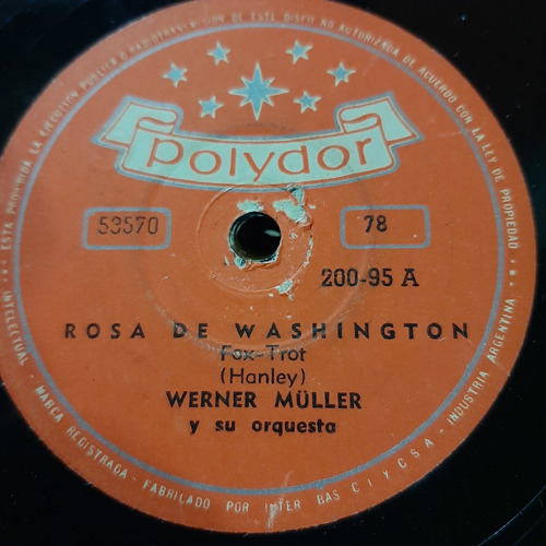 Pasta Werner Muller Y Su Orquesta Polydor C437
