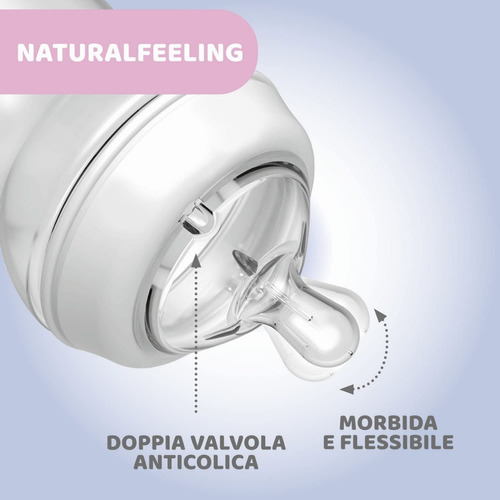 Imagen 5 de 10 de Mamadera Natural Feeling 6m+ 330ml Chicco By Maternelle