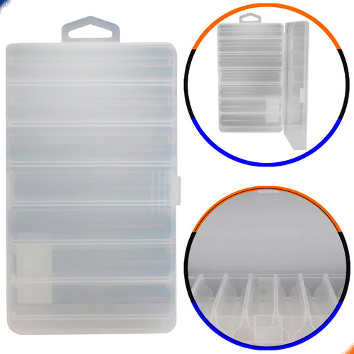 Estojo De Pesca Duplo Para Iscas Anzol Chumbada Snap Deyu Cor Branco