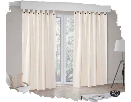 Cortinas De Ambiente Rústicas Largas Dos Paños 140x 250 C/u