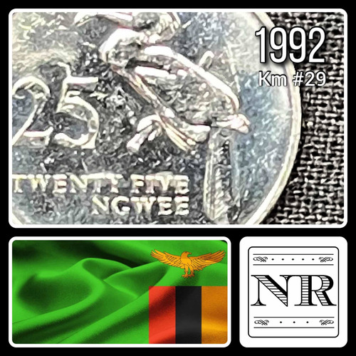 Zambia - 25 Ngwee - Año 1992 - Km #29 - Pajaro