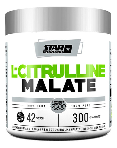 L-citrulline Malate 300 Grs Star Nutrition 42 Servicios Amino Precursor De Oxido Nitrico