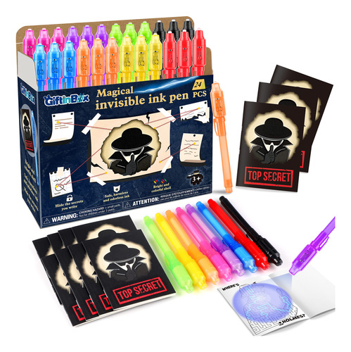 Giftinbox Boligrafos De Tinta Invisible Con Luz Uv Para Nino