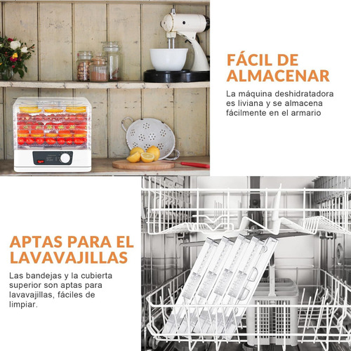 Deshidratador De Frutas Y Verduras Con 5 Bandejas Ajustables