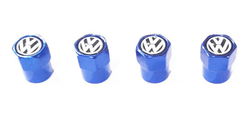Tapa Valvulas Para Rueda Color Azul Con Logo Volkswagen.