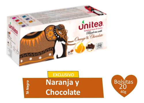 Té Negro Unitea Exclusivo Sabor Naranja Chocolate Sri Lanka