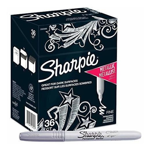 Sharpie Metálicos, Marcadores Permanentes De Punta Fina, Pla