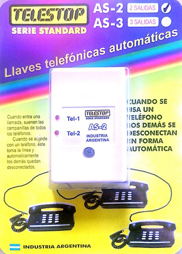 Llave Telefónica Automática Compacta 1 Entrada - 2 Salidas