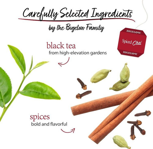 Té Bigelow Black Tea Spiced Chai Especias 20 Bolsas Importad