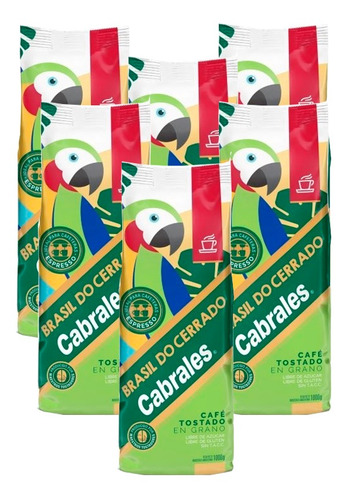 6x Cafe Grano Cabrales Do Cerrado 1kg 6kg Tostado