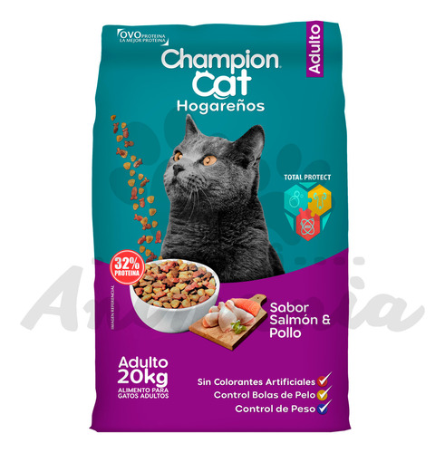 Champion Cat Adulto Salmon Pollo Hogareños 20kg