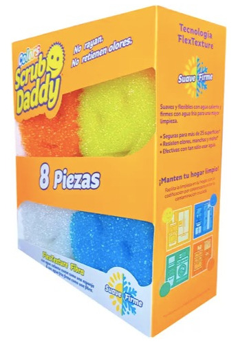 Scrub Daddy Fibras 8 Pzas, Colores