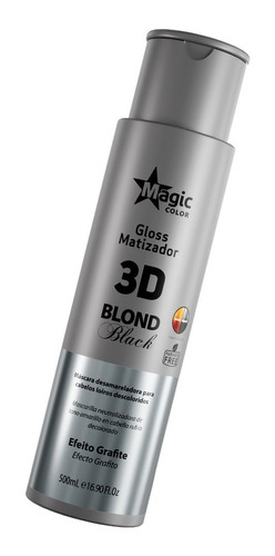 Imagem 1 de 6 de Matizador Magic Color Gloss 3d Blond Black Grafite 500ml