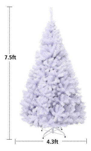 Árbol Navidad Artificial Blanco Pvc Sin Luz Fácil Montaje In
