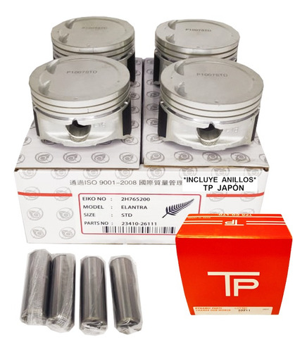 Set Piston Std Hyundai Accent/getz/elantra Xd 1.6 G4ed 00-10