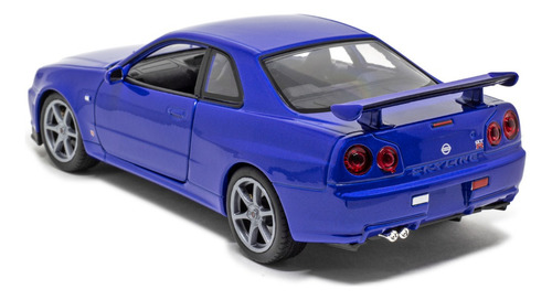 Miniatura De Carro Nissan Skyline Gt-r R34 1/24 Welly Cor Branco