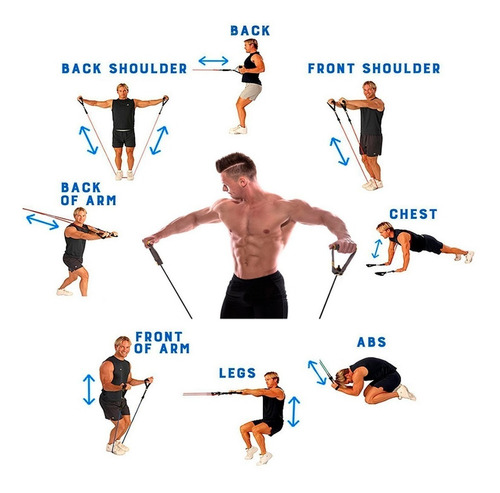 Set 5 Bandas Elásticas Fitness Funcional Yoga Gym Pilates Cf