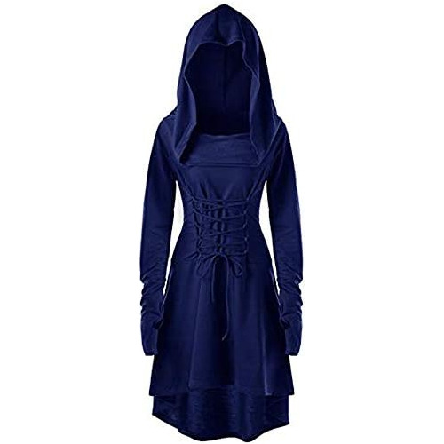 Womens Renaissance Costumes Hooded Robe Lace Up Hallowe...