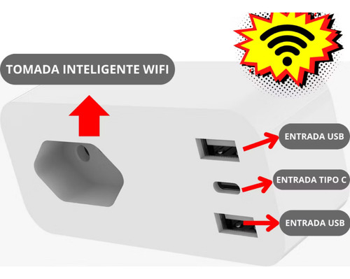 Tomada Inteligente Alexa Google Smart Wifi Automacao Com Usb