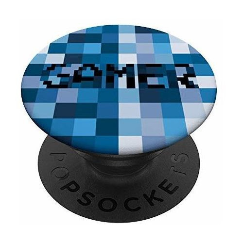 Pixelated Pixel Blue Gamer Video Juego Popsockets Gjr18