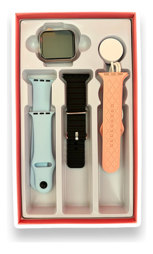 Smart Watch Mini Pantalla Hd Para Mujer Correas Para Iphone Rosa Milanese Rosa Plata.negro
