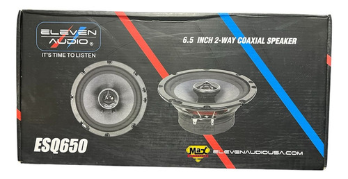 6.5 Inh 2-way Coaxial Speakers Eleven Audio Esq650 Negro