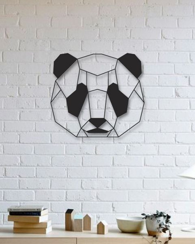 Panda Cara Figura Silueta Geométrico Decoración 50x50