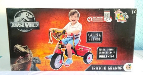 Triciclo Apache Jurassic Worl Con Cajuela Grande.