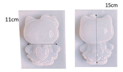 Molde Hello Kitty Grande 3d Para Yeso, Alcancía Sin Ranura