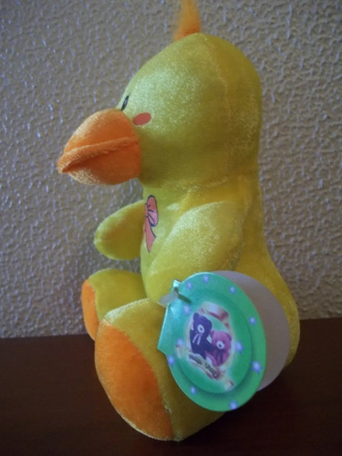Pato De Pelúcia Amarelo Com Cabelo Laranja