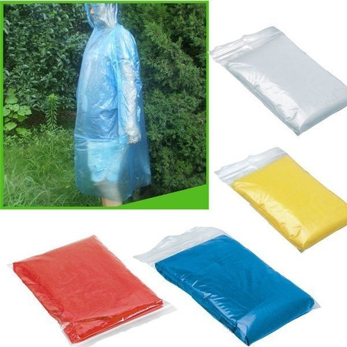 Capa Impermeable De Plastico Para La  Lluvia Con Marca