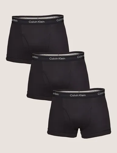 Kit 3 Cuecas Boxer Masculina Trunk Cotton Rib Calvin Klein Multi Liso M