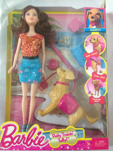 Boneca Barbie Passeio Com Cachorro Que Faz Coco