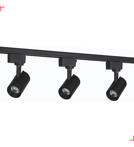 Kit Trilho Eletrificado 15w 3000k 1m Preto Com 3 Spots Led Branco Quente 251931405 - Avant