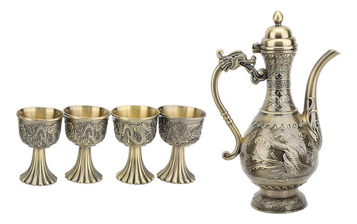 Set De Té Vintage Turco, Exquisita Y Lujosa Tetera De Metal