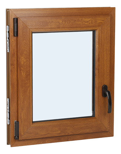 Ventana Oscilobatiente Pvc Con Dvh 600mm X 1150mm Golden Oak