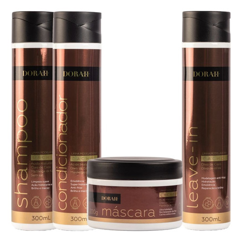 Kit Cachos (shampoo, Cond, Mask E Leave-in) - Dorah Beauty