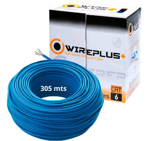 Cable Utp Cat6 Bobina Caja 300 Metros Camara Redes Lan Cctv