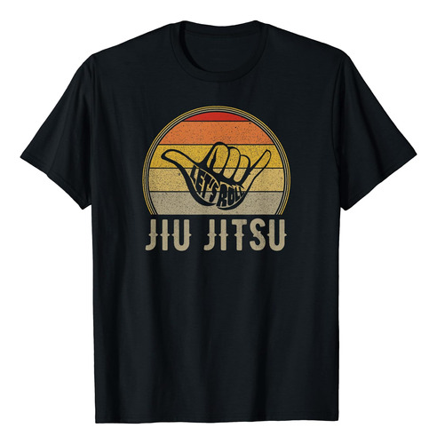 Lets Roll Jiu Jitsu Mano Vintage Sunset Divertida Polera D
