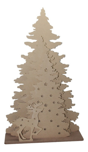 Árbol De Navidad Fibrofacil Mdf Sin Pintar Madera 60cm Alto