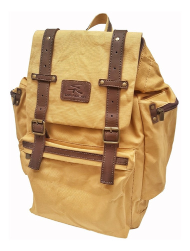 Imagen 4 de 6 de Mochila Fontana Lona Algodón Impermeabilizada 25 L