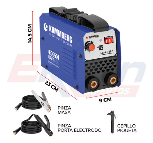Soldadora Inverter Kommberg KB-XS180 MMA 140A Azul/Negro