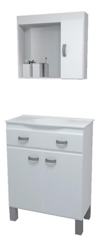 Gabinete Carrara Espelheira+balcão Branco - Gabinetto