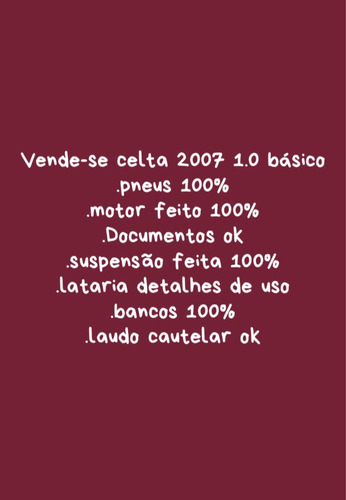 Chevrolet Celta 2007 1.0 Spirit Flex Power 5p
