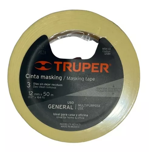 TRUPER MSK-1/2 164 ft General Purpose Masking Tapes, Width 1/2 (12mm)