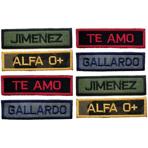 Parche Portanombre Personalizado Varios Colores Con Velcro