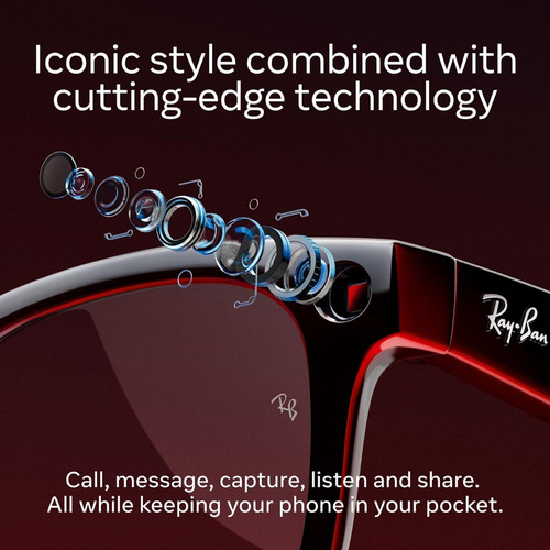 Óculos Ray-ban Meta Smart Glasses Marrom Polarizado Grande