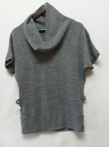 Buzo Sweater Dama Gris Cuello Volcado, Cataleya 